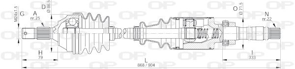 OPEN PARTS Приводной вал DRS6041.00